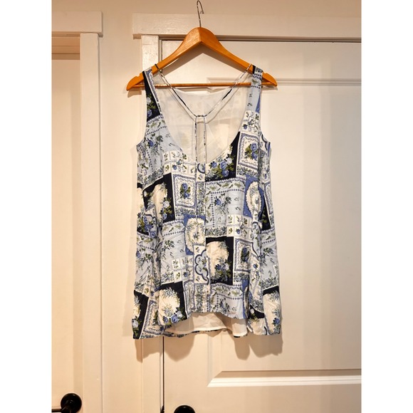 Abercrombie & Fitch Floral Patchwork Mini Dress XSP Resort Boho Whimsical 70s - Picture 5 of 10